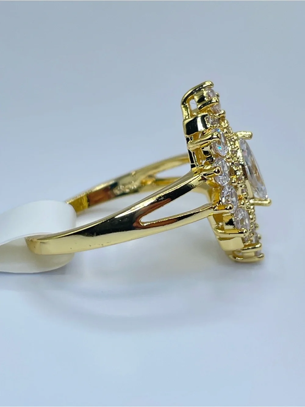 Swarovski Crystal Elements White Crystal Art Deco Ring Vintage Look Sz 7